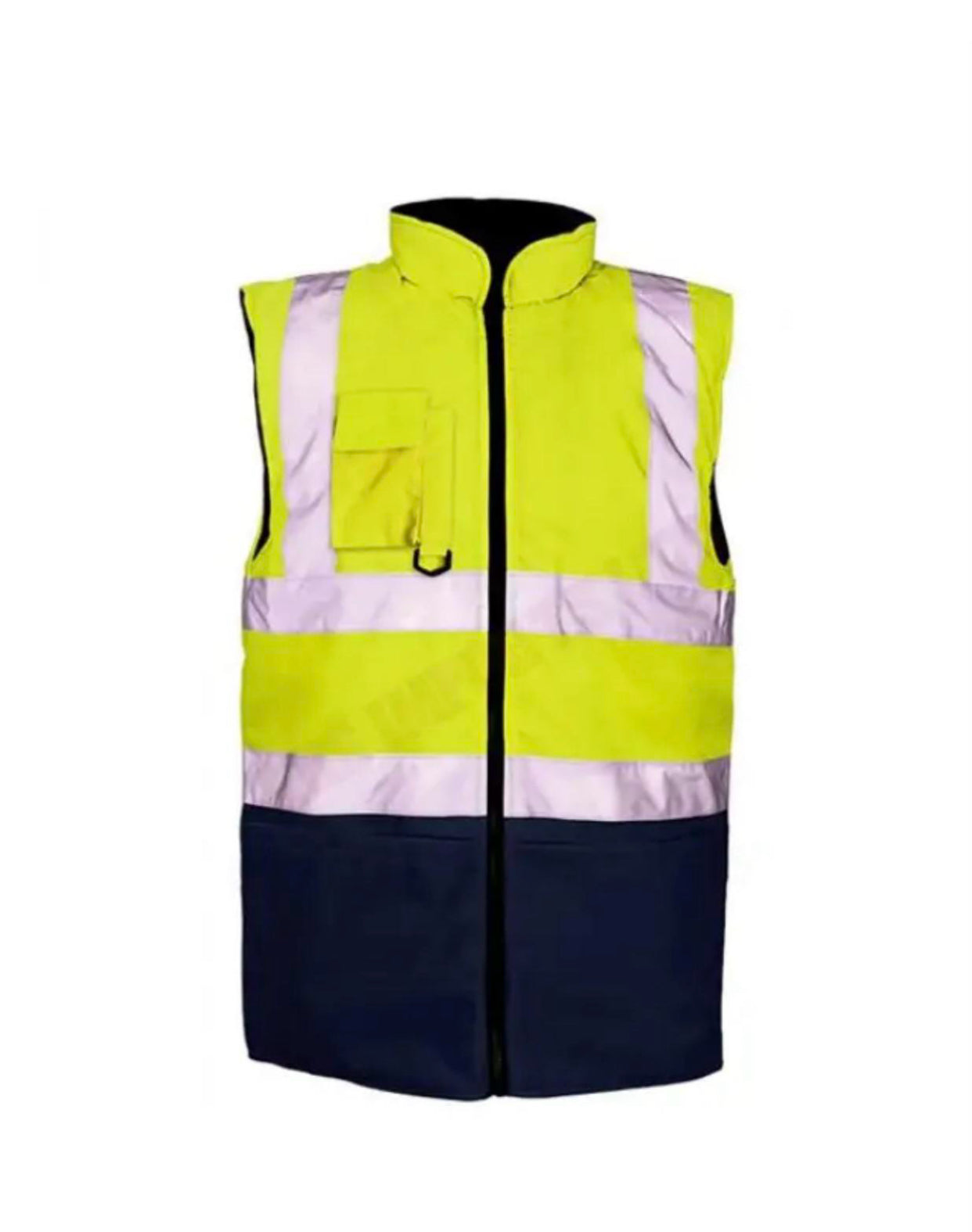 HI VIS VIZ BODY WARMER VISIBILITY FLEECE REVERSIBLE WATERPROOF GILET WAISTCOAT