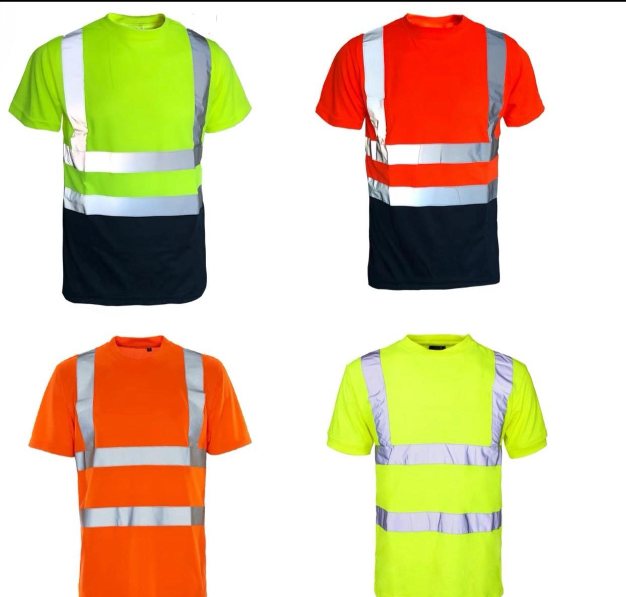 Hi Vis T Shirt Short Sleeve Security Work Wear Summer Breathable Top