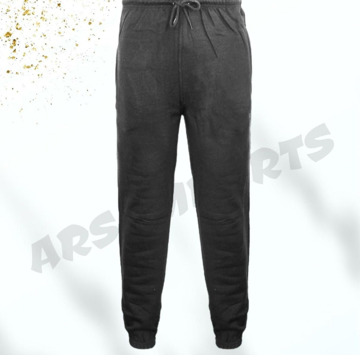 Mens Elasticated Jogging Bottoms Joggers Fleece Lined Zip Pockets Drawstring