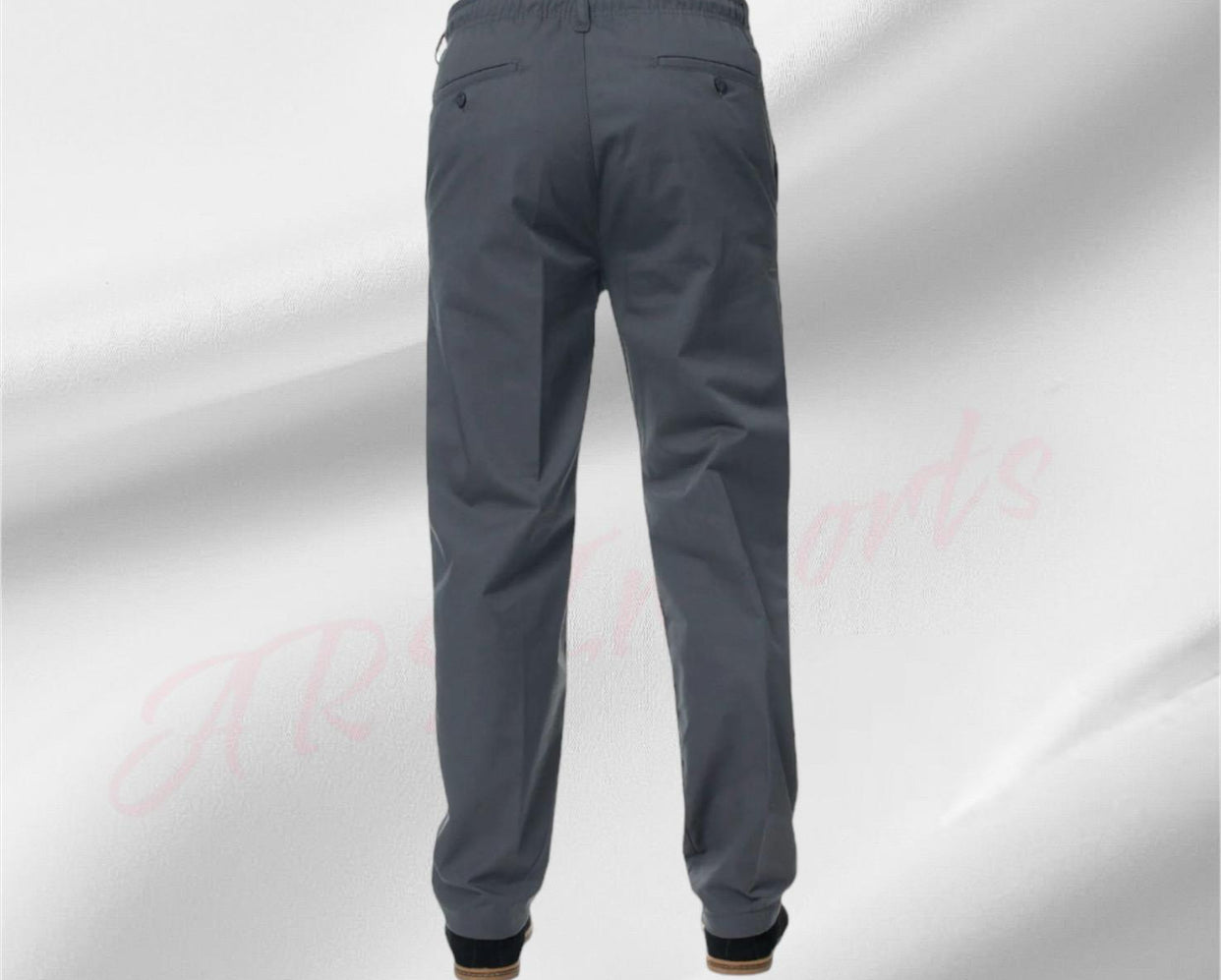 Mens Elasticated Waist Smart Casual Black Navy Rugby Trousers Pants Bottoms New Menswear