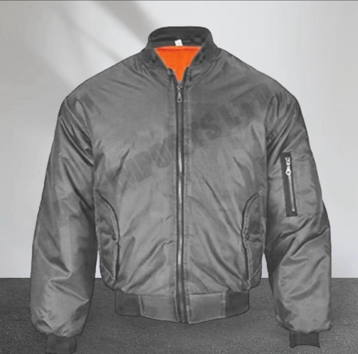 MENS BOMBER JACKET MA1 ARMY PILOT BIKER MILITARY SECURITY PADDED HARRINGTON COAT