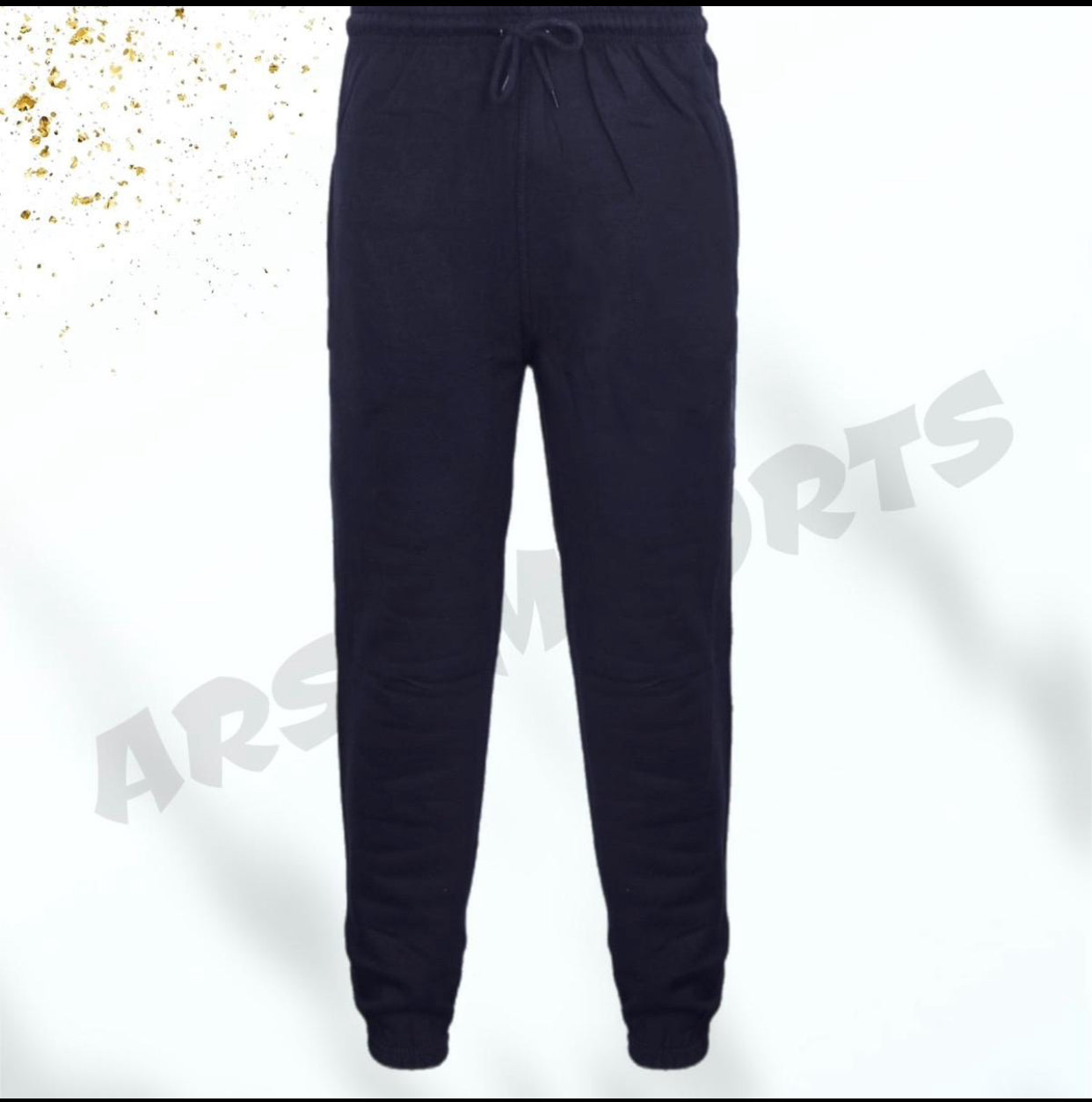 Mens Elasticated Jogging Bottoms Joggers Fleece Lined Zip Pockets Drawstring