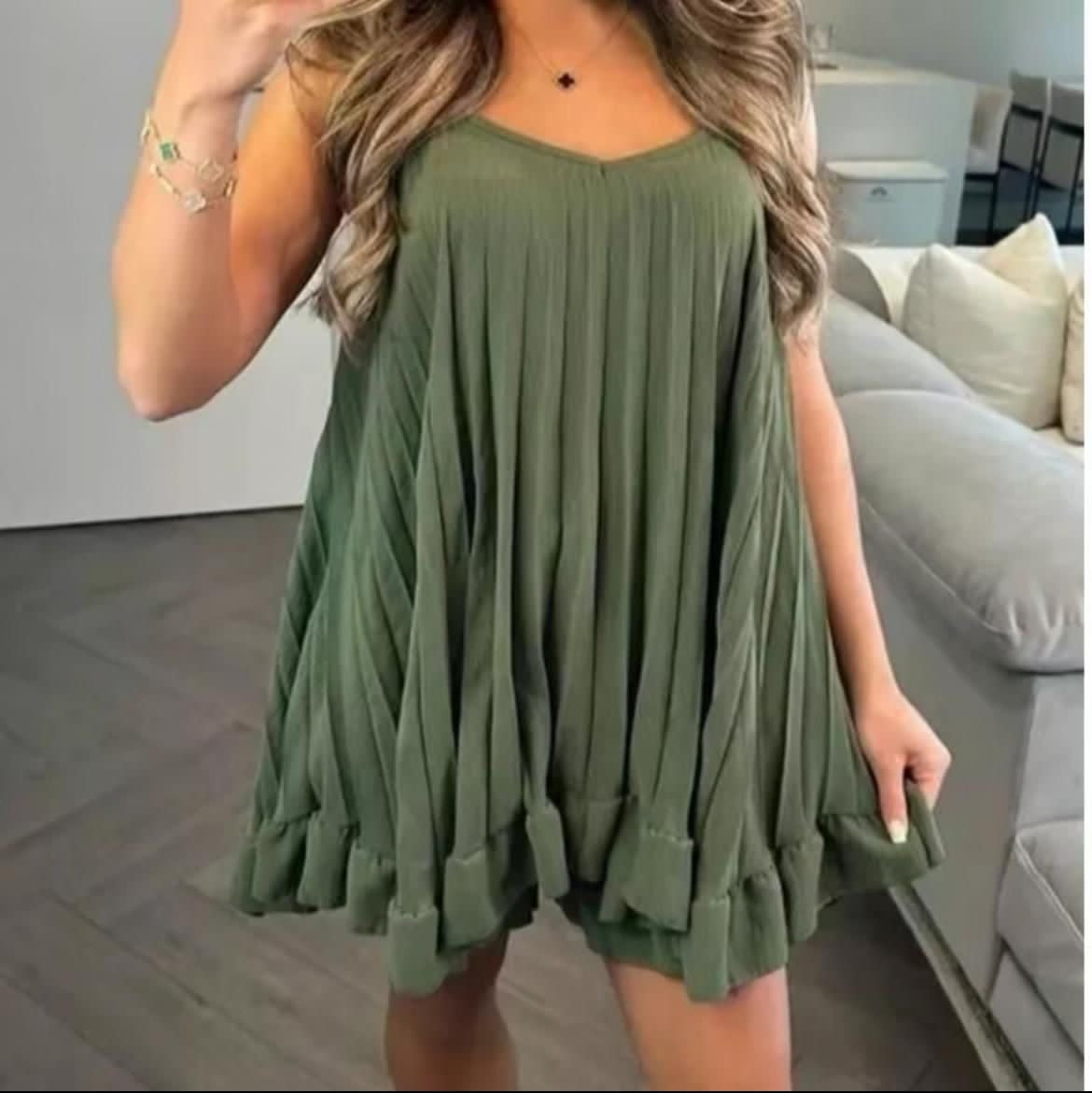Pleated Short Vest Co Ord Set