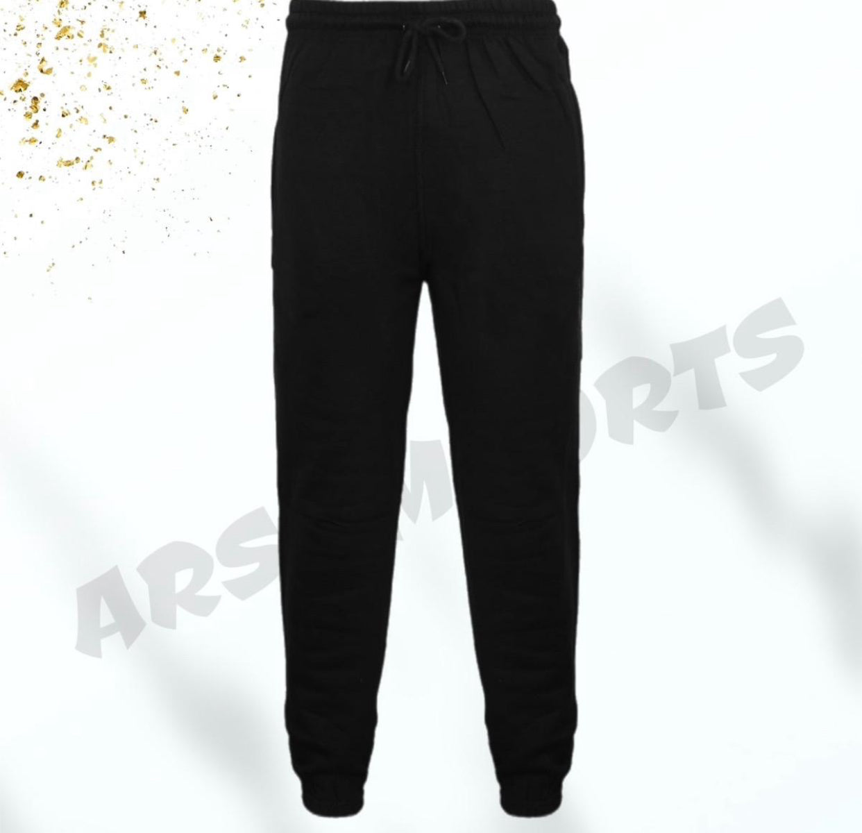Mens Elasticated Jogging Bottoms Joggers Fleece Lined Zip Pockets Drawstring