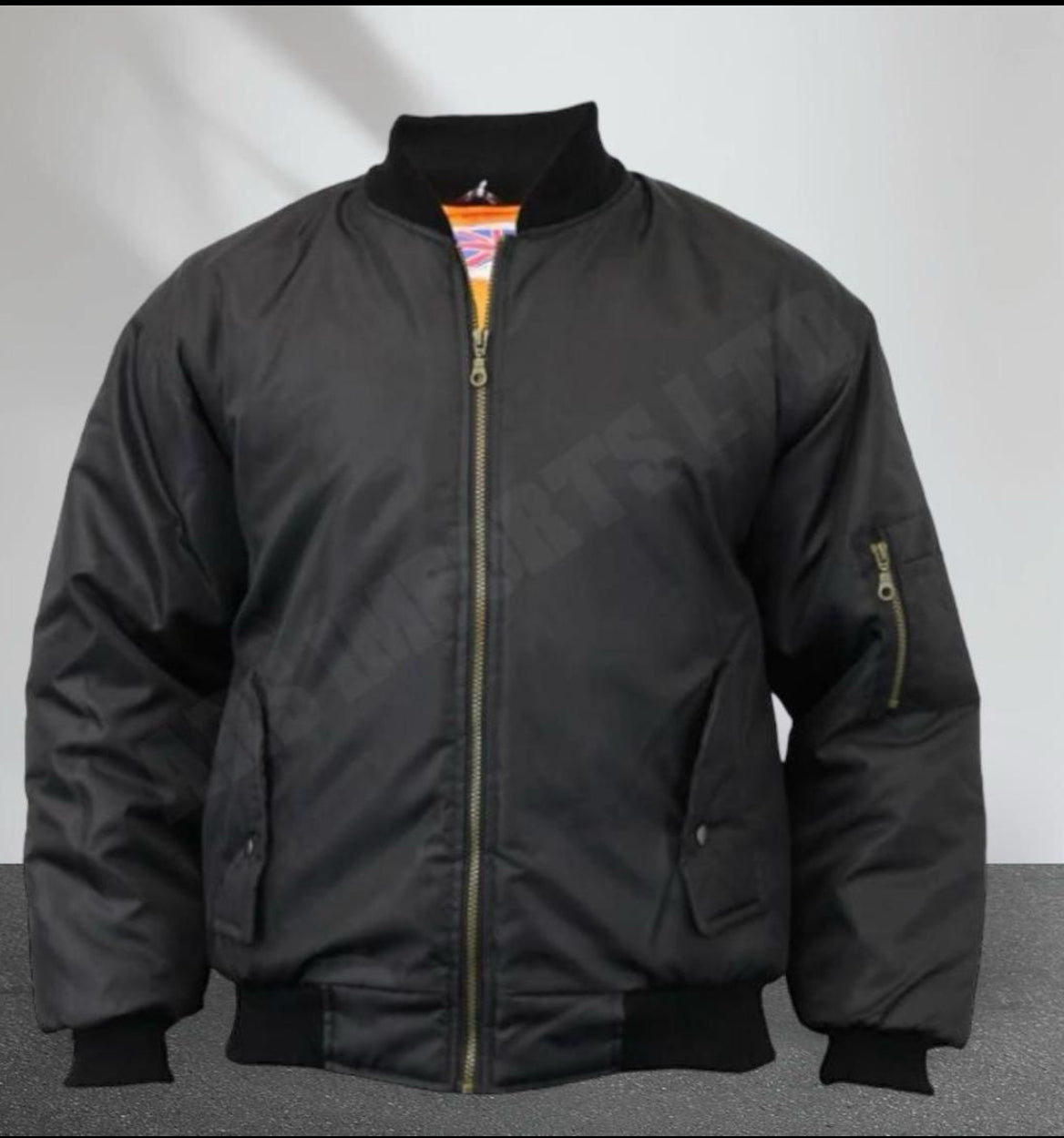 MENS BOMBER JACKET MA1 ARMY PILOT BIKER MILITARY SECURITY PADDED HARRINGTON COAT