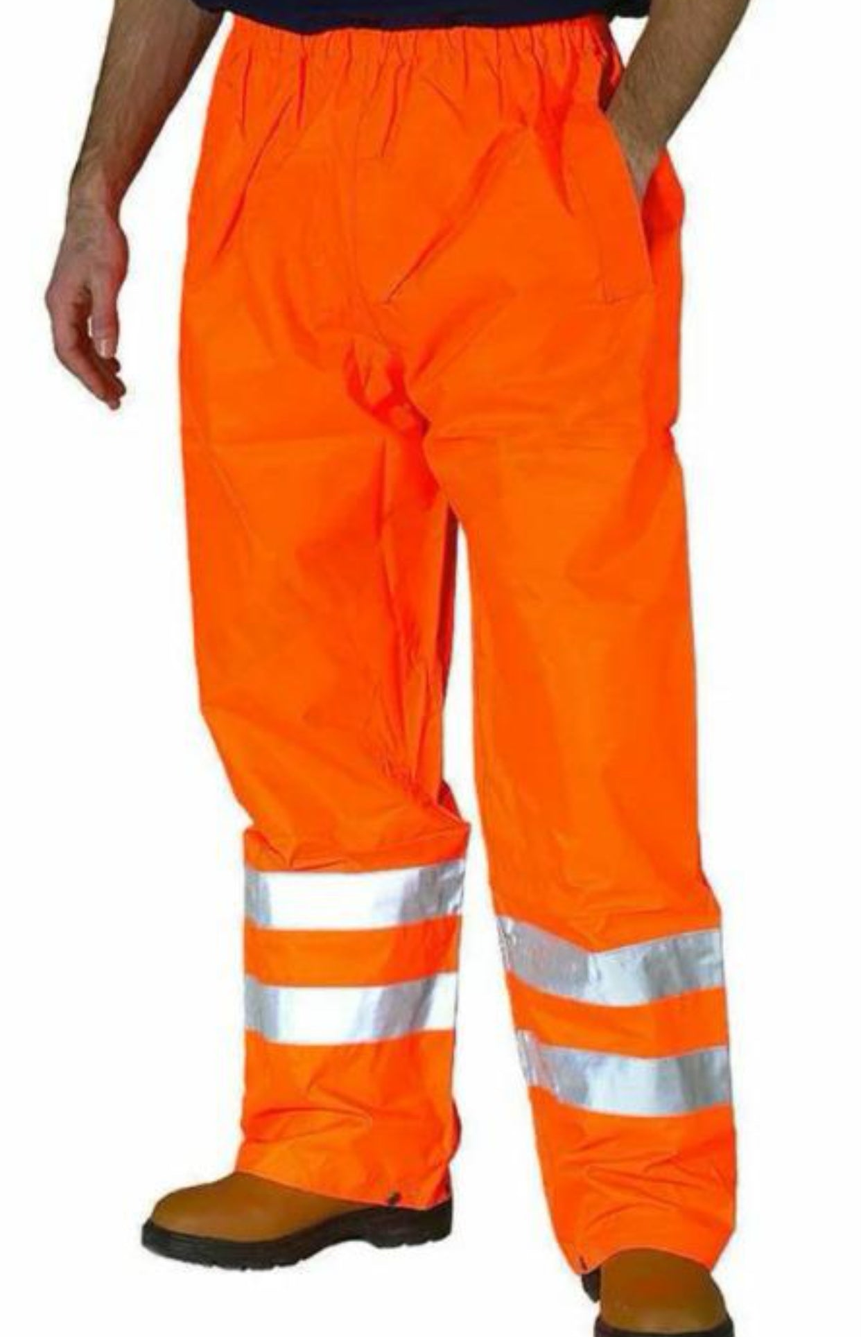 Hi Vis OVER TROUSERS VISIBILITY VIZ REFLECTIVE SAFETY WORK WEAR WATERPROOF PANT