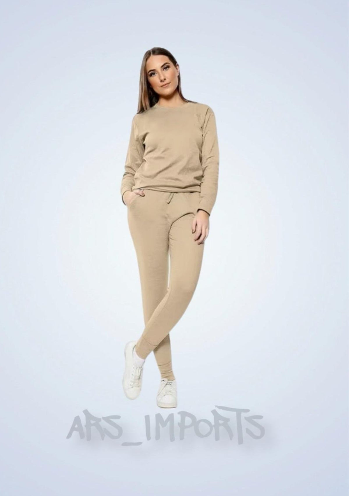 Womens Ladies Long Sleeve Plain Lounge Wear Set Casual Comfy Two Piece Tracksuit Womenswear
