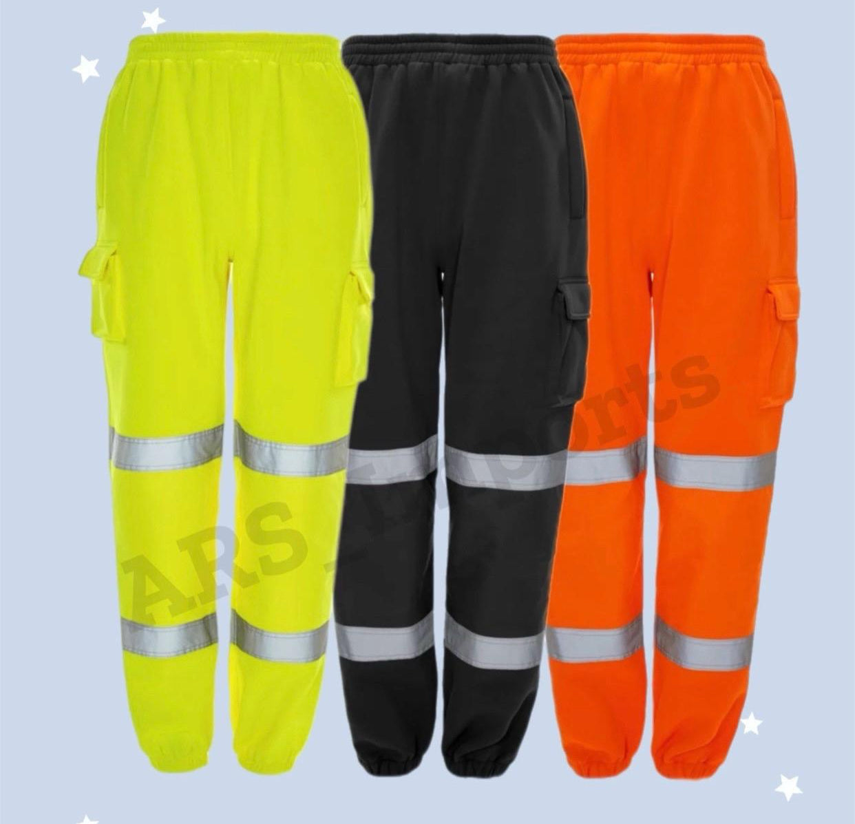 HI VIZ VIS JOGGING BOTTOMS WORK WEAR FLEECE TROUSERS SAFETY JOGGERS SWEAT PANTS Workwear