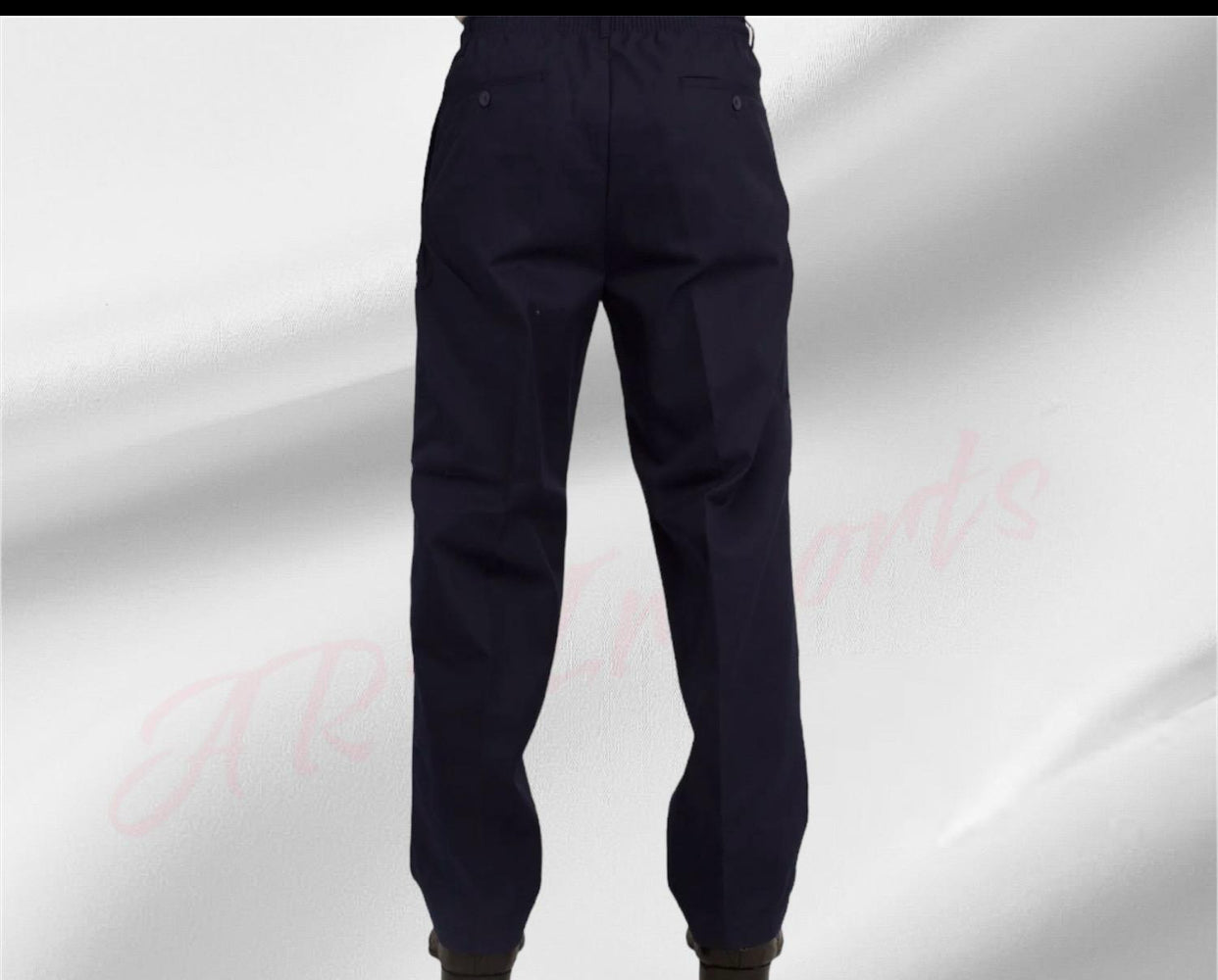 Mens Elasticated Waist Smart Casual Black Navy Rugby Trousers Pants Bottoms New Menswear