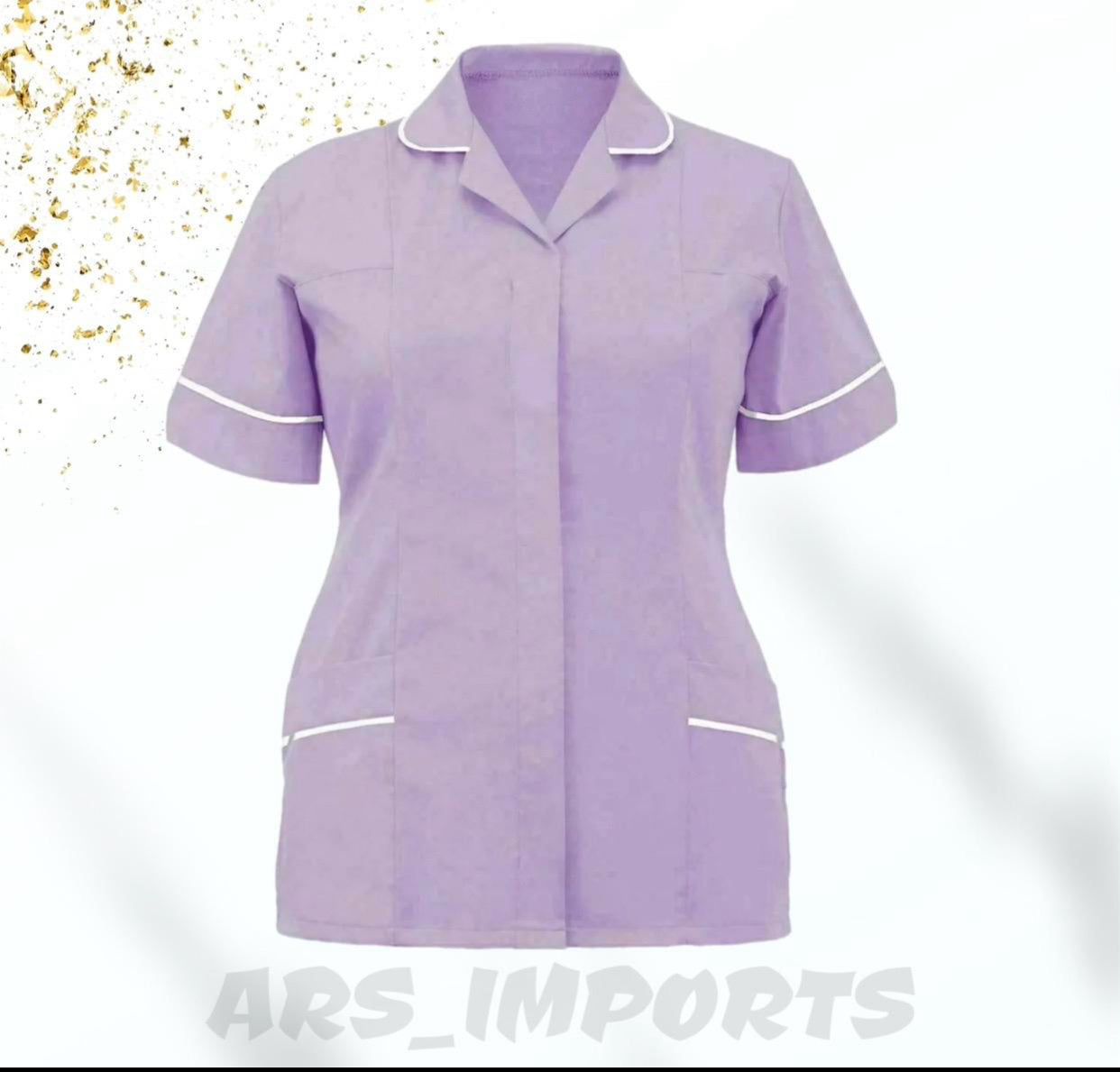 Womens Healthcare Hospital Medical Nurse Collared Ladies Tunic Dress Uniform Womenswear