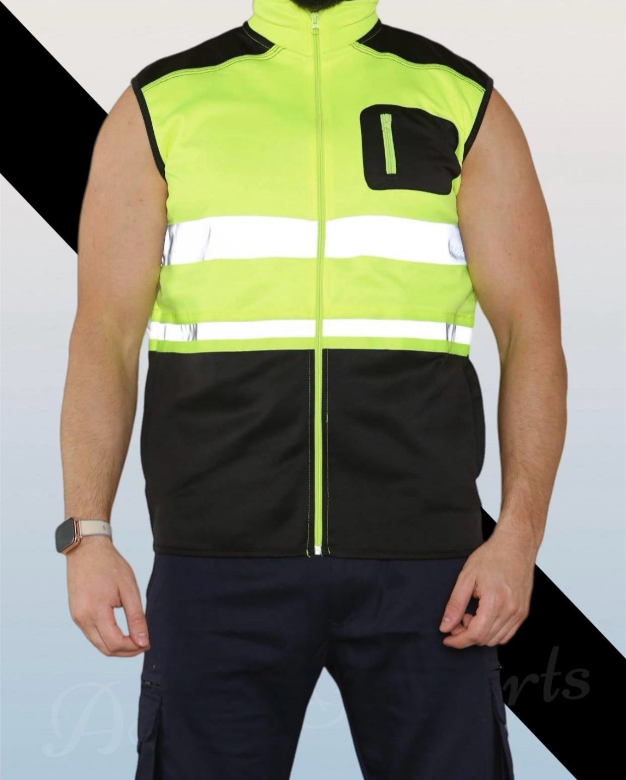 Mens Hi Viz Vis Reflective Soft Shell Body Warmer Gilet Vest Waistcoat Jacket Menswear