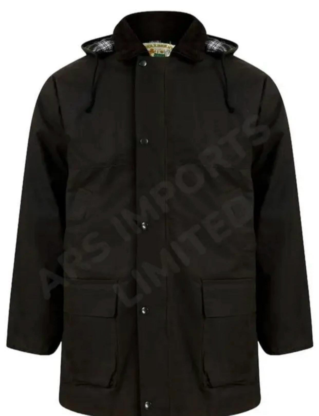 Mens Countryman Padded Cotton Wax Hooded Hunting Fishing Farming Jacket Top Coat Classic