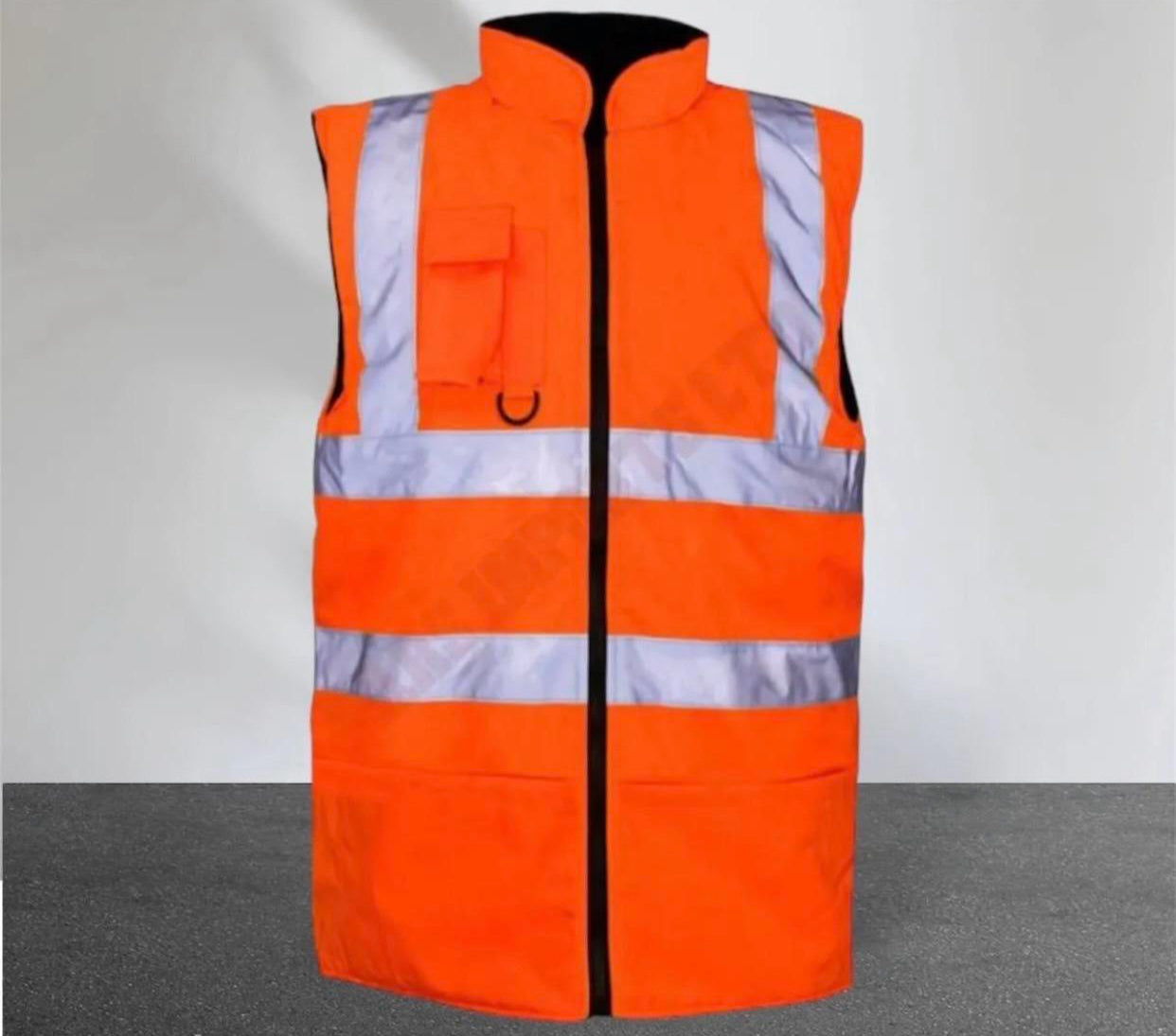 HI VIS VIZ BODY WARMER VISIBILITY FLEECE REVERSIBLE WATERPROOF GILET WAISTCOAT