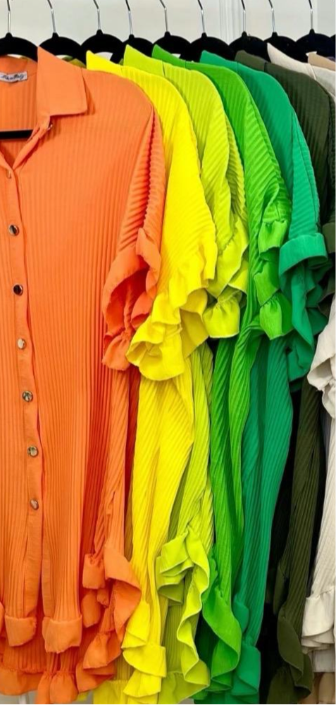 Women's Shirt Dress Pleated Short Sleeve Loose Italian Buttons Plain Detail Summer