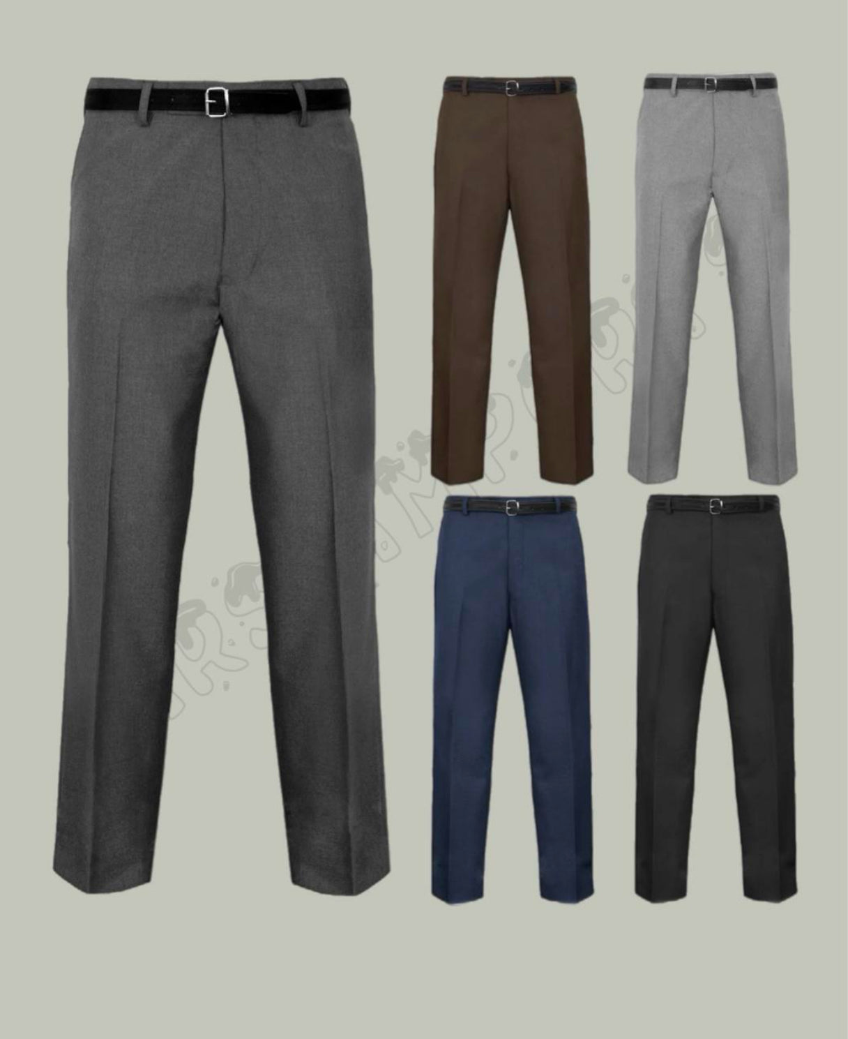 Mens New Formal Smart Business Dress Office Work Belt Trousers Pants Bottoms Menswear