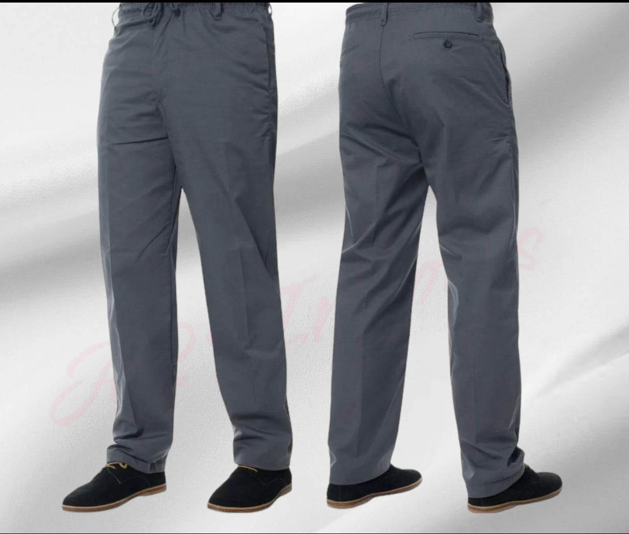 Mens Elasticated Waist Smart Casual Black Navy Rugby Trousers Pants Bottoms New Menswear