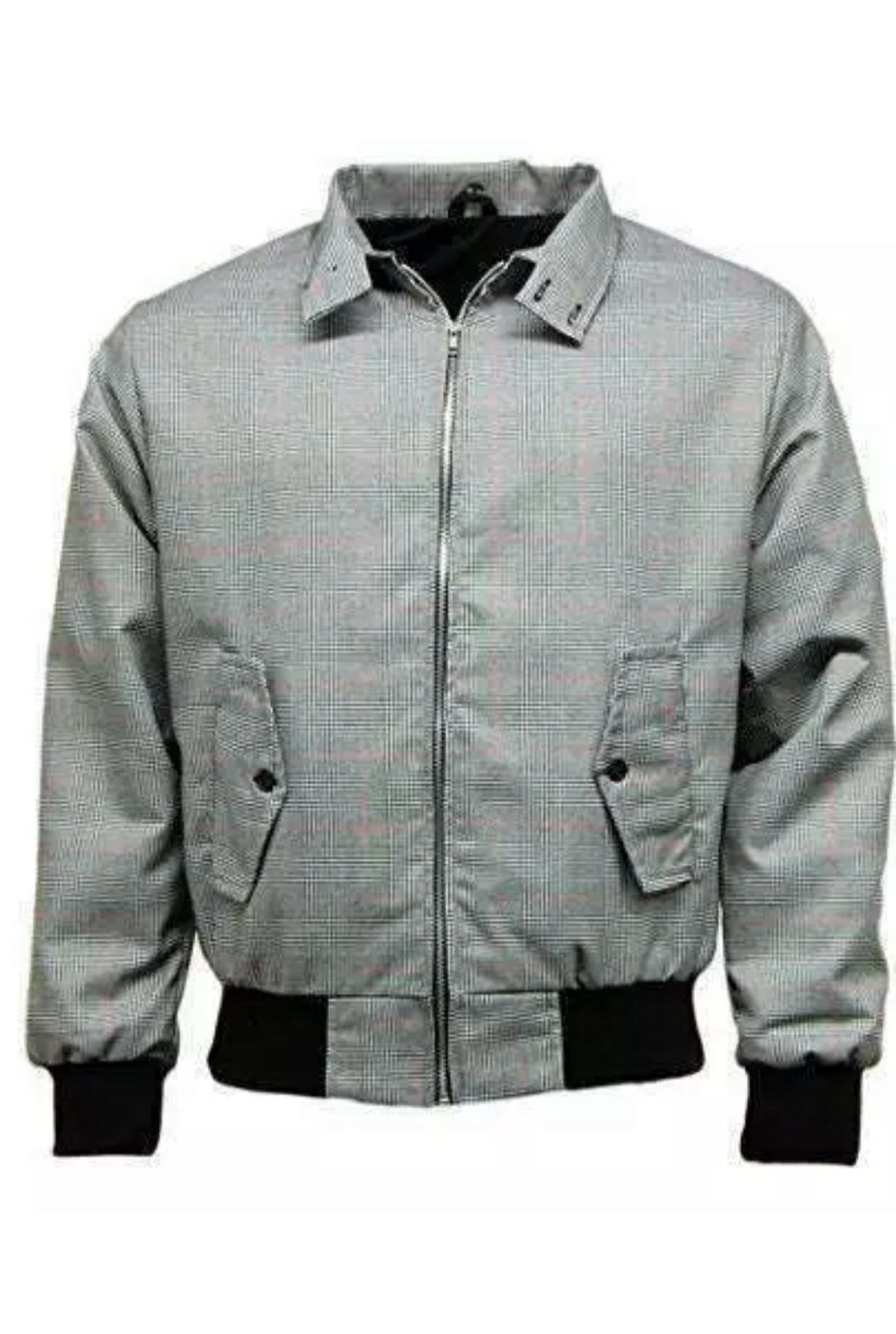 New Men's 'Prince of Wales' Check Harrington Jacket Coat Stylish