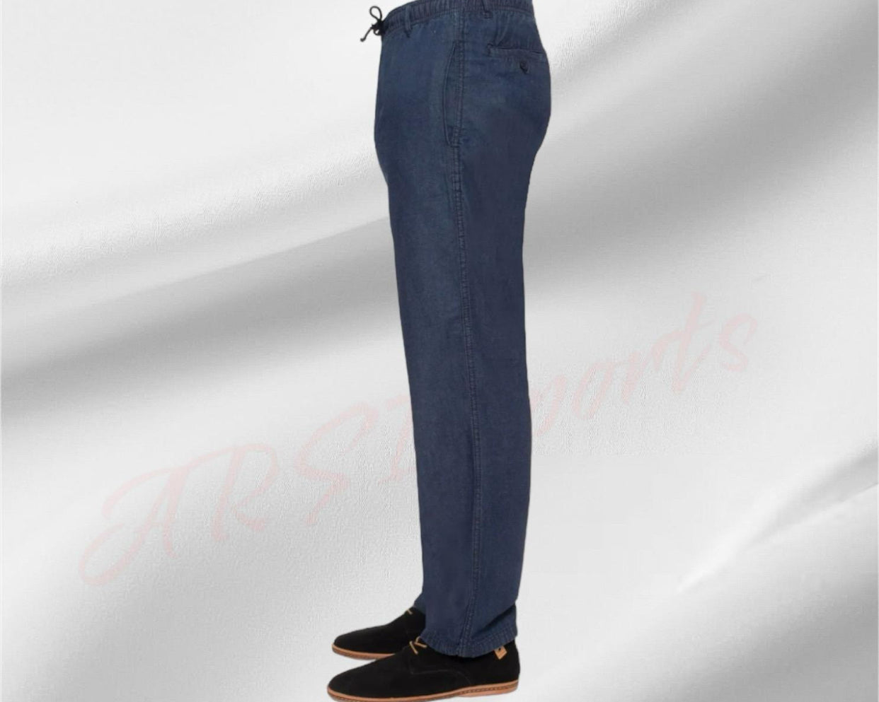 Mens Elasticated Waist Smart Casual Black Navy Rugby Trousers Pants Bottoms New Menswear