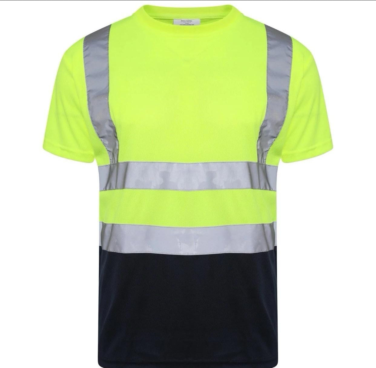 Hi Vis T Shirt Short Sleeve Security Work Wear Summer Breathable Top