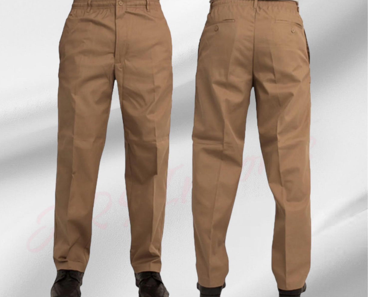 Mens Elasticated Waist Smart Casual Black Navy Rugby Trousers Pants Bottoms New Menswear