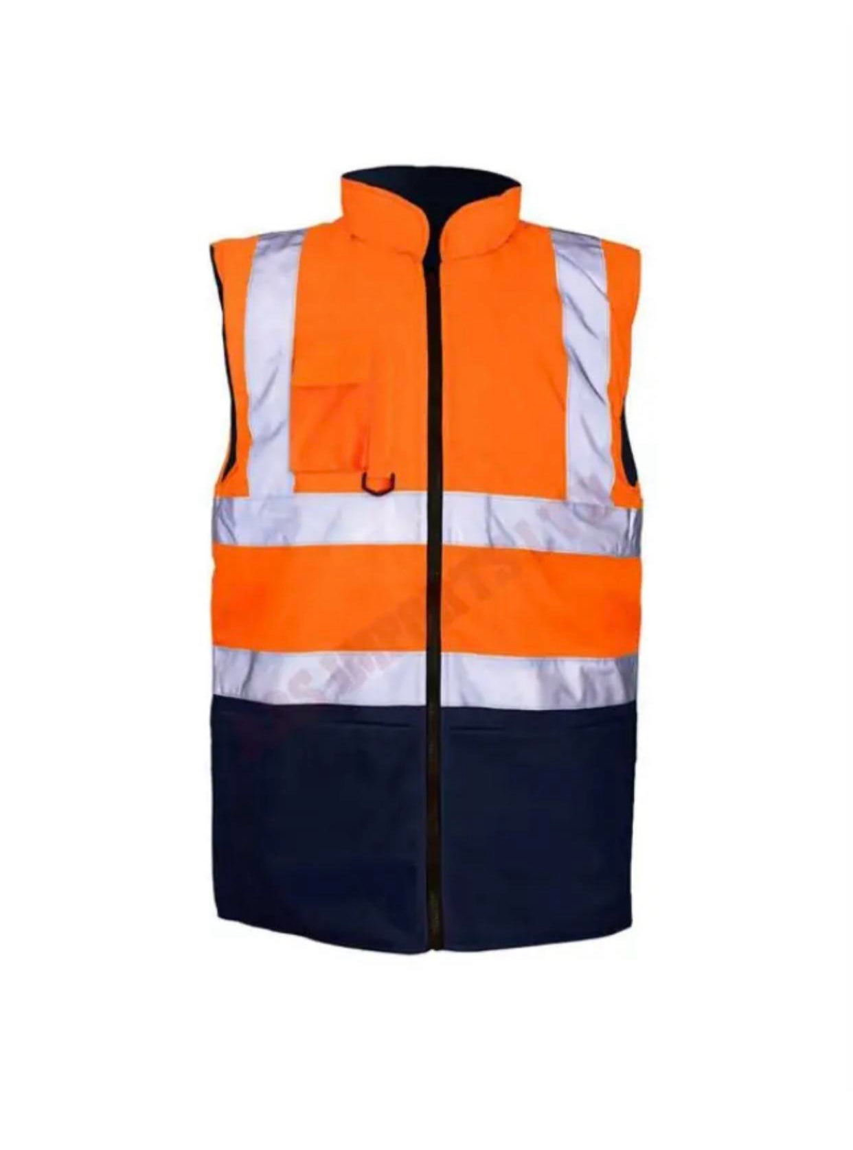HI VIS VIZ BODY WARMER VISIBILITY FLEECE REVERSIBLE WATERPROOF GILET WAISTCOAT