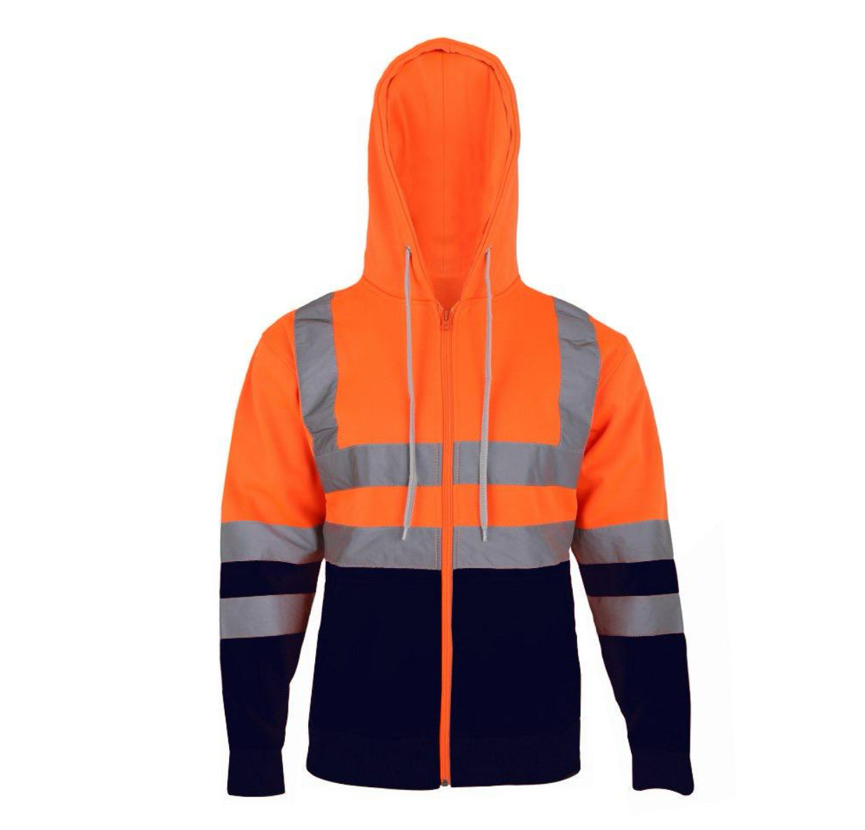 HI VIZ VIS HIGH VISIBILITY JUMPER HOODIE WORK FLEECE PULLOVER HOODED SWEATSHIRT Menswear
