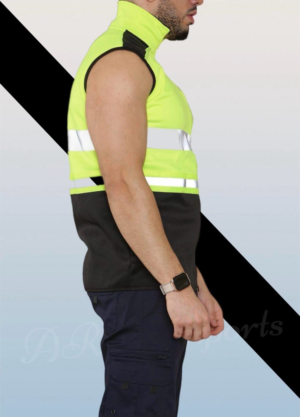 Mens Hi Viz Vis Reflective Soft Shell Body Warmer Gilet Vest Waistcoat Jacket Menswear