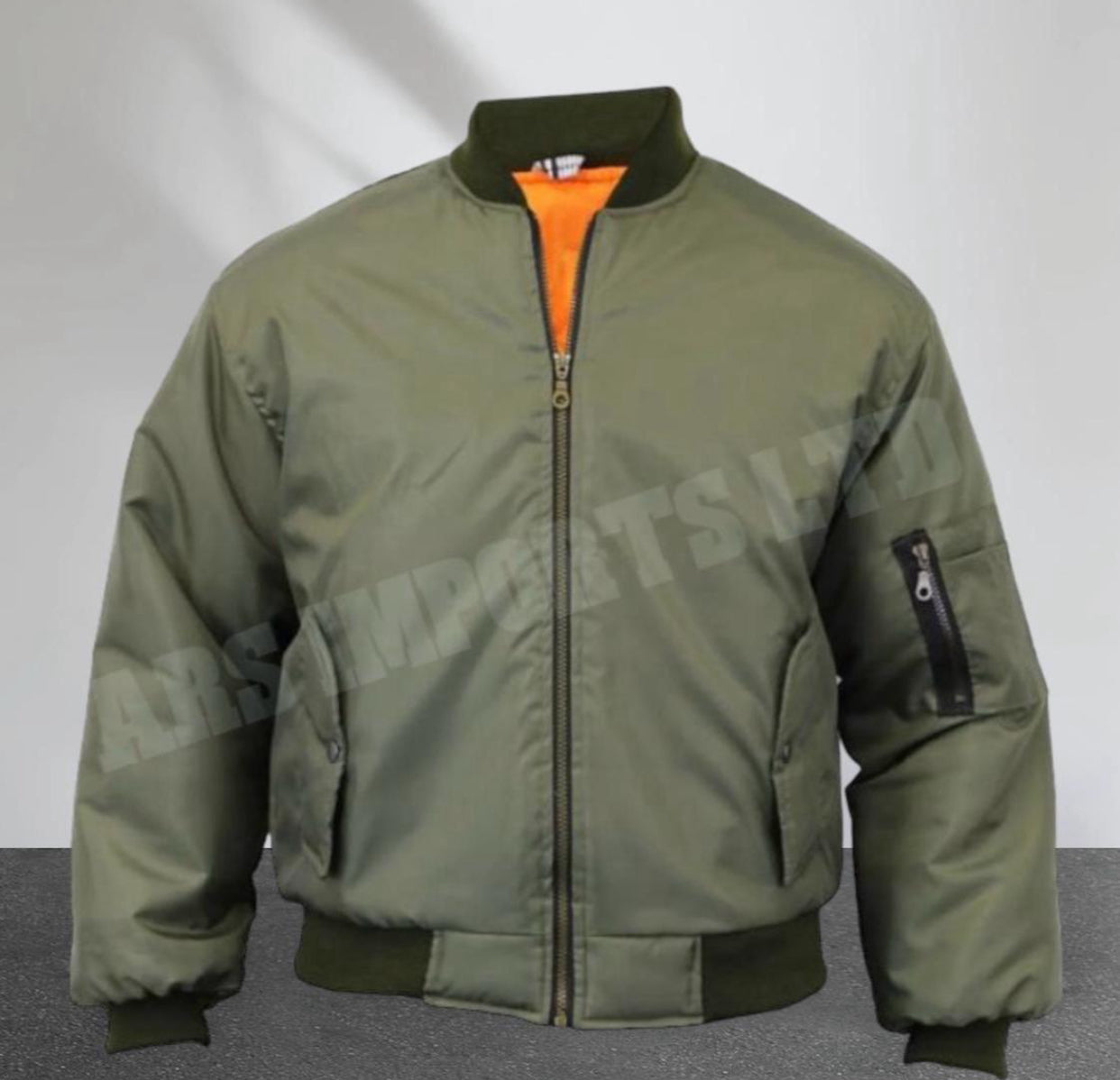 MENS BOMBER JACKET MA1 ARMY PILOT BIKER MILITARY SECURITY PADDED HARRINGTON COAT