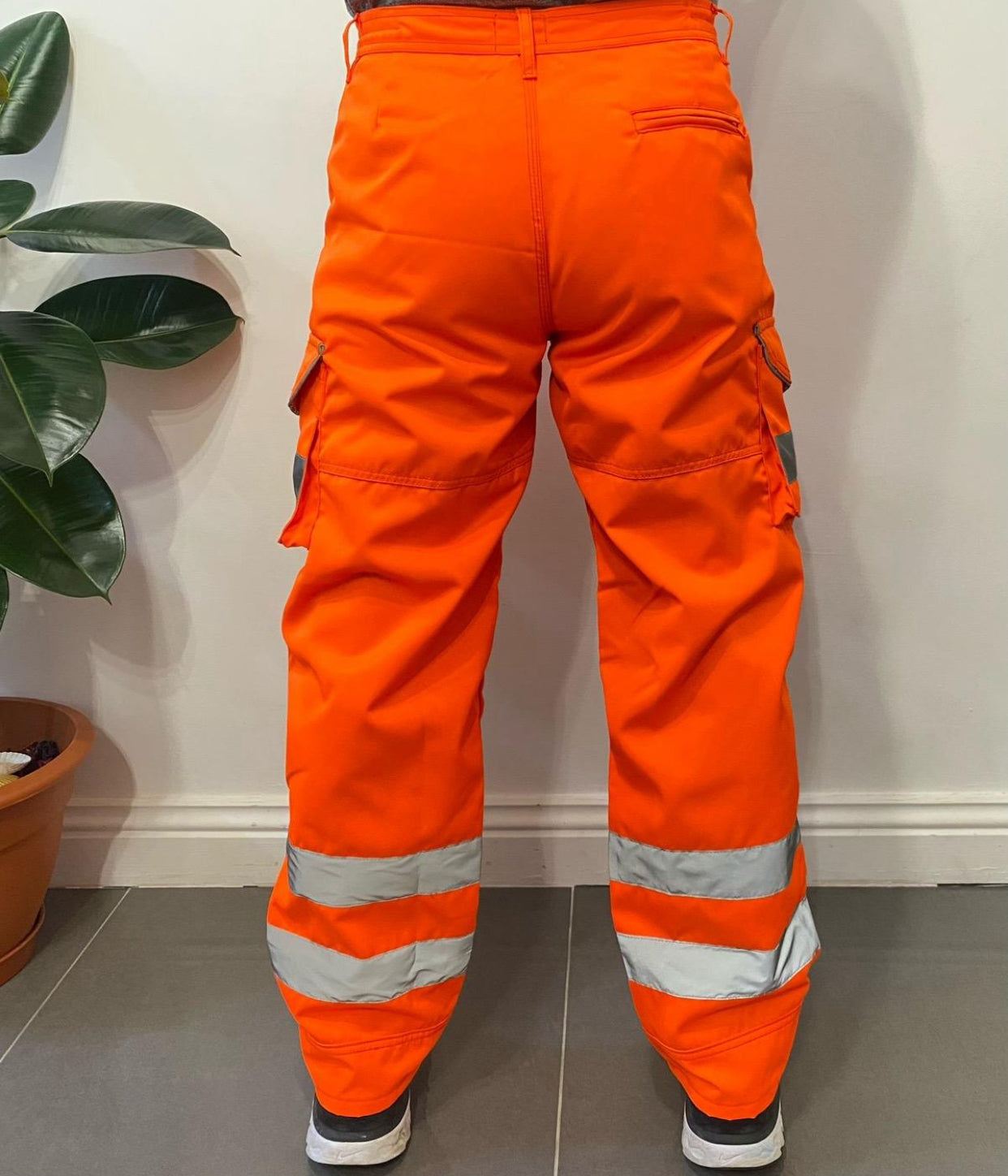 Mens Hi-Viz Visibility Bottoms Safety Pants Work Cargo Stripe Trousers Joggers Menswear