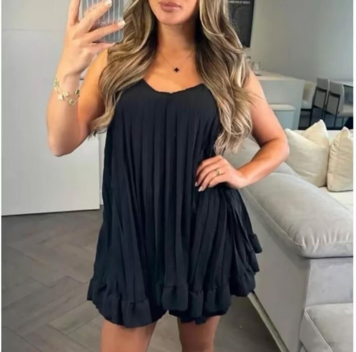 Pleated Short Vest Co Ord Set