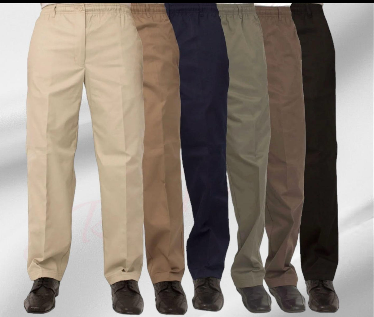 Mens Elasticated Waist Smart Casual Black Navy Rugby Trousers Pants Bottoms New Menswear