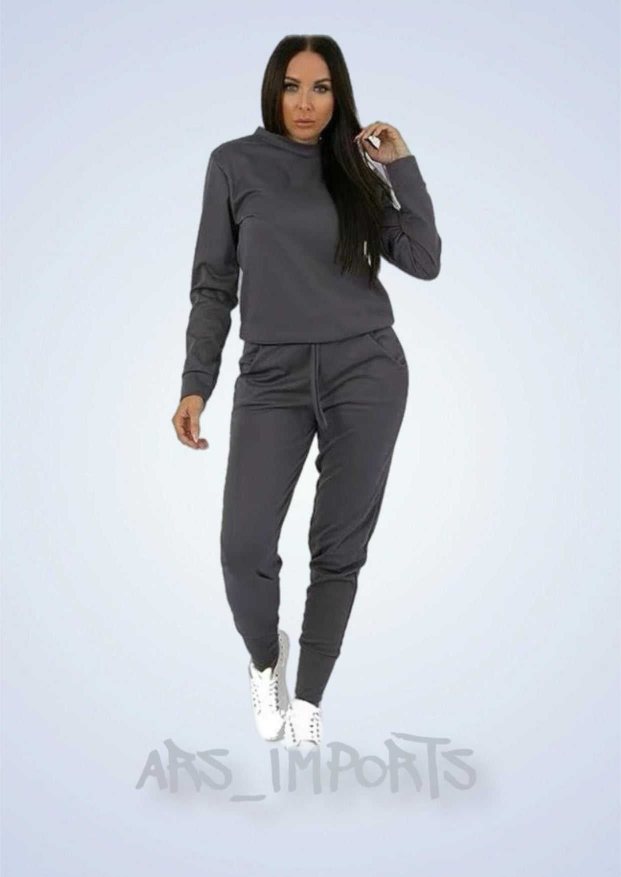 Womens Ladies Long Sleeve Plain Lounge Wear Set Casual Comfy Two Piece Tracksuit Womenswear