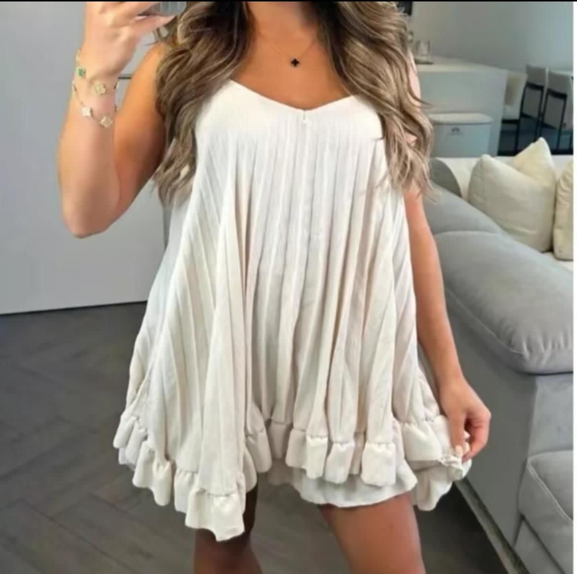 Pleated Short Vest Co Ord Set