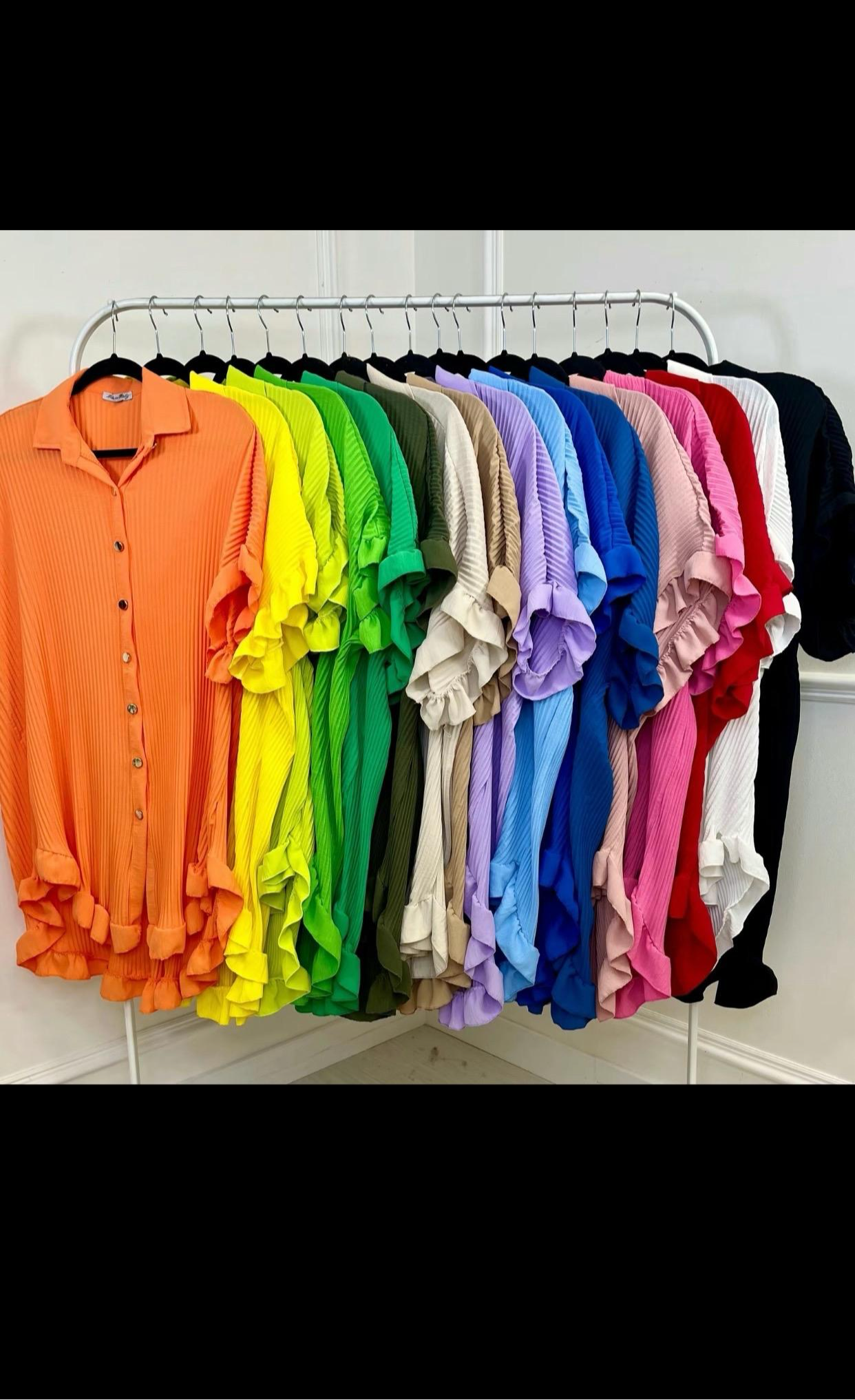 Women's Shirt Dress Pleated Short Sleeve Loose Italian Buttons Plain Detail Summer