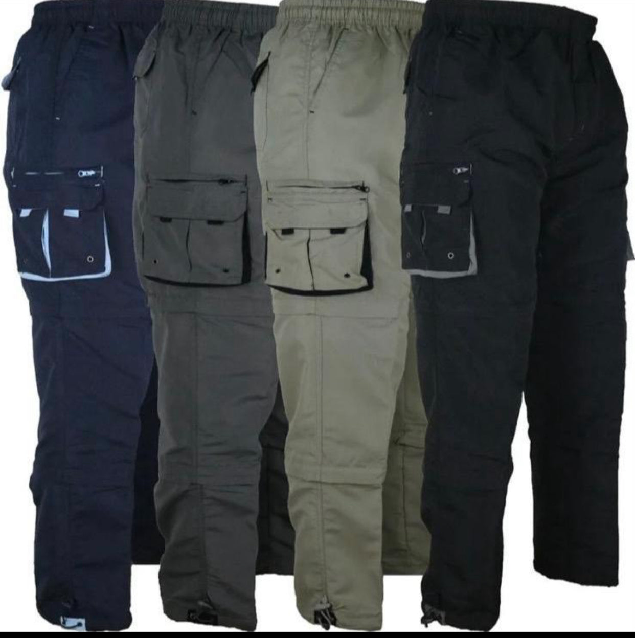 Mens Trousers Cargo 3 IN 1 Combat J11565 Pants Shorts 3/4 Zip Off Light S-XXL Menswear