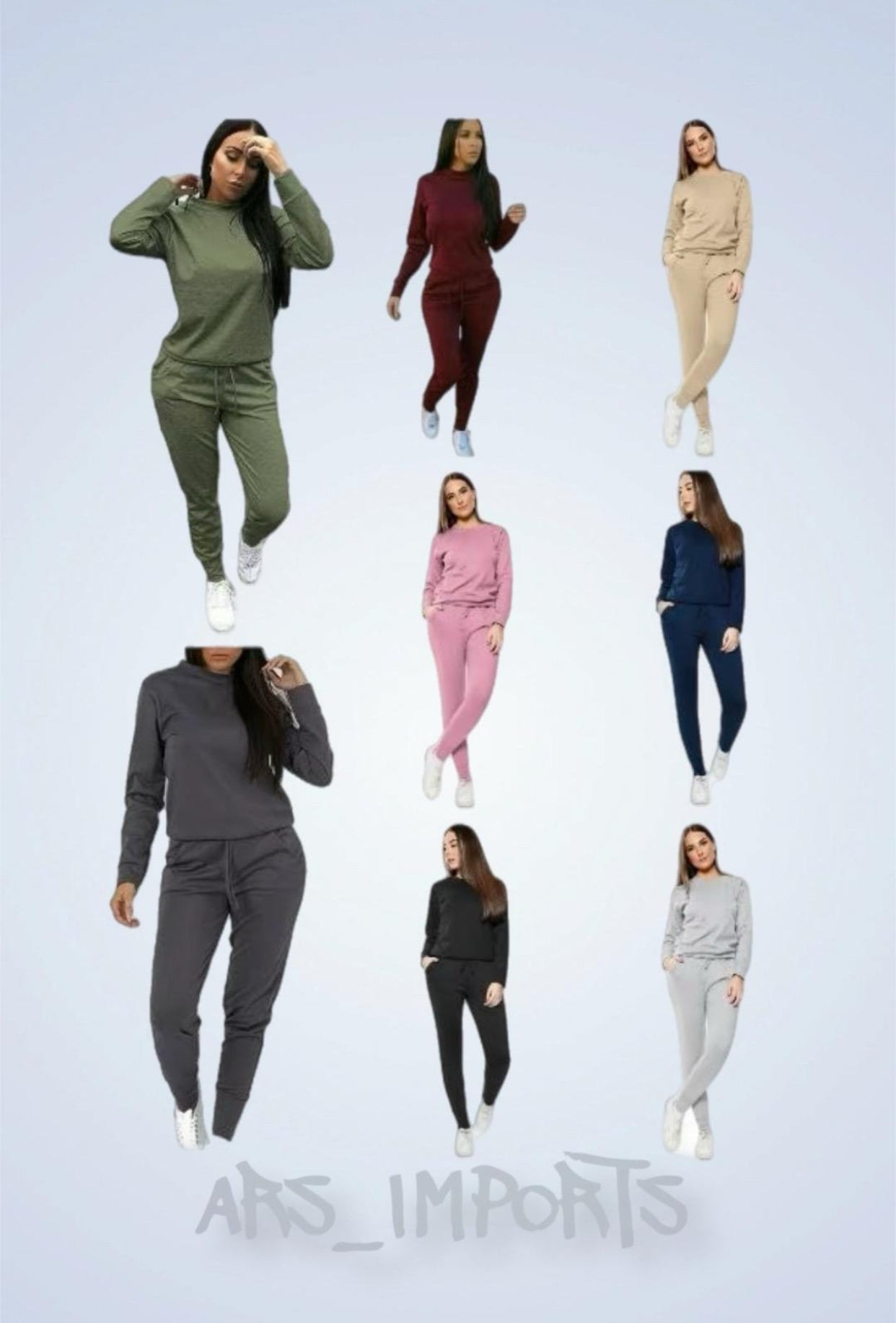 Womens Ladies Long Sleeve Plain Lounge Wear Set Casual Comfy Two Piece Tracksuit Womenswear