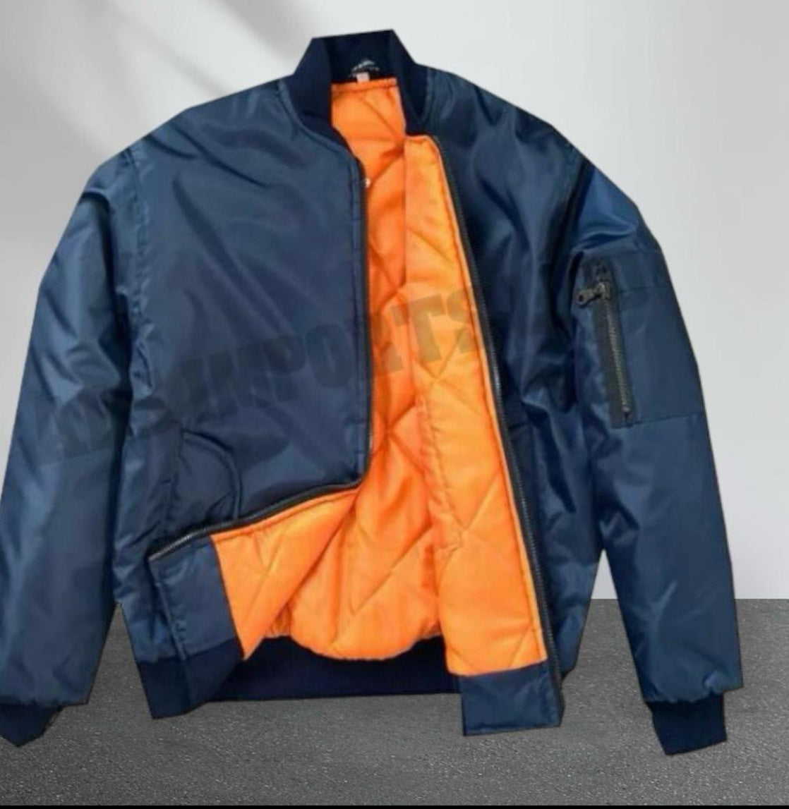 MENS BOMBER JACKET MA1 ARMY PILOT BIKER MILITARY SECURITY PADDED HARRINGTON COAT