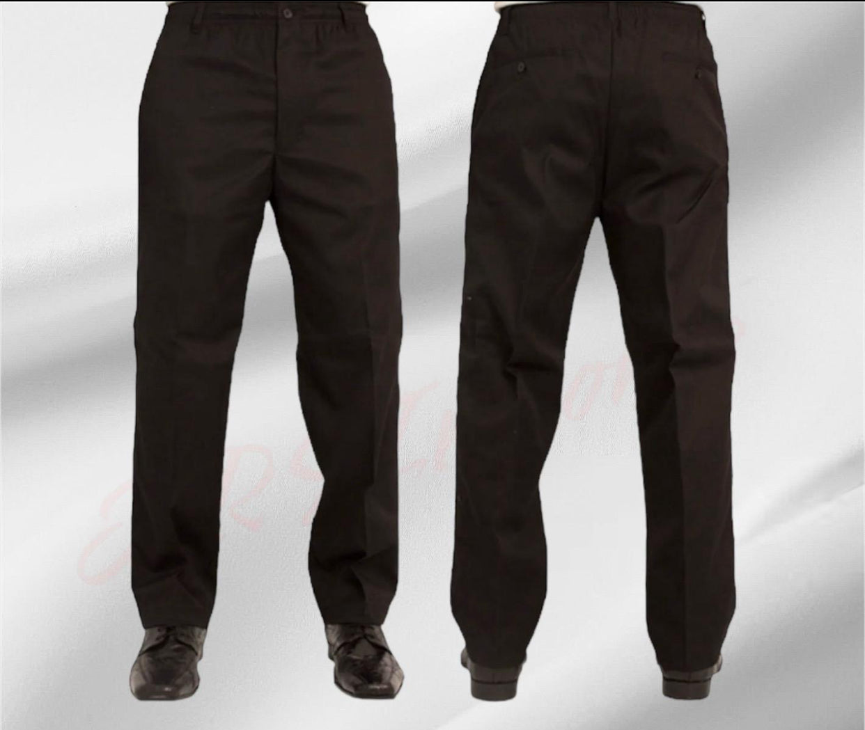 Mens Elasticated Waist Smart Casual Black Navy Rugby Trousers Pants Bottoms New Menswear