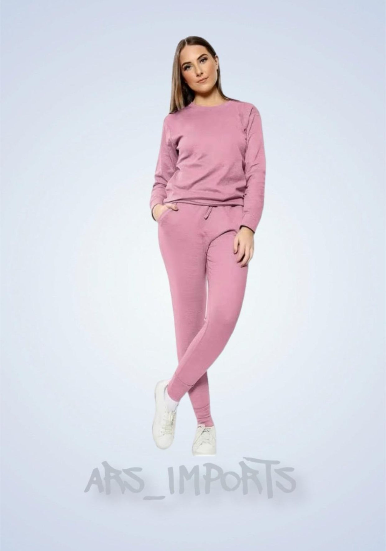 Womens Ladies Long Sleeve Plain Lounge Wear Set Casual Comfy Two Piece Tracksuit Womenswear
