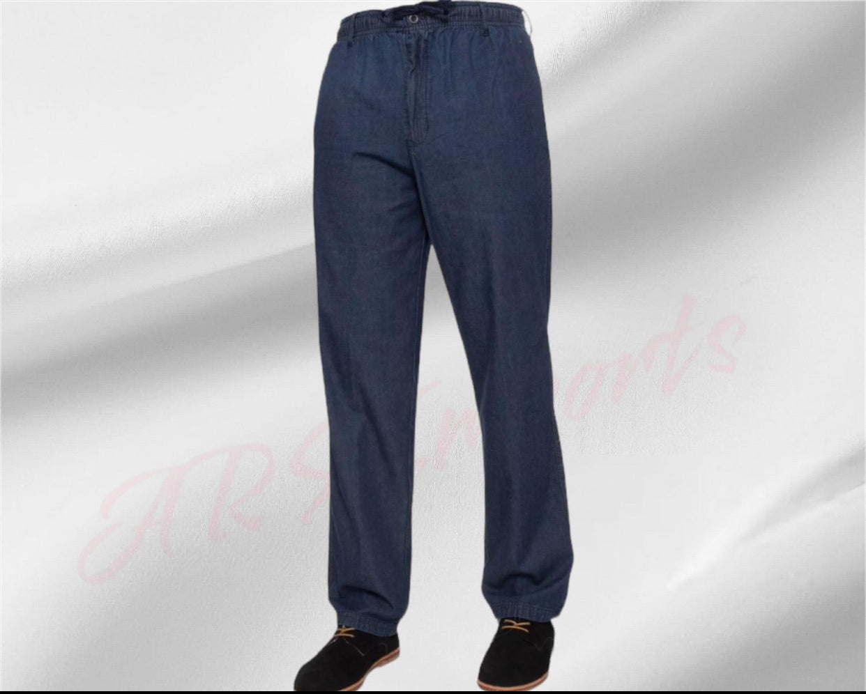 Mens Elasticated Waist Smart Casual Black Navy Rugby Trousers Pants Bottoms New Menswear