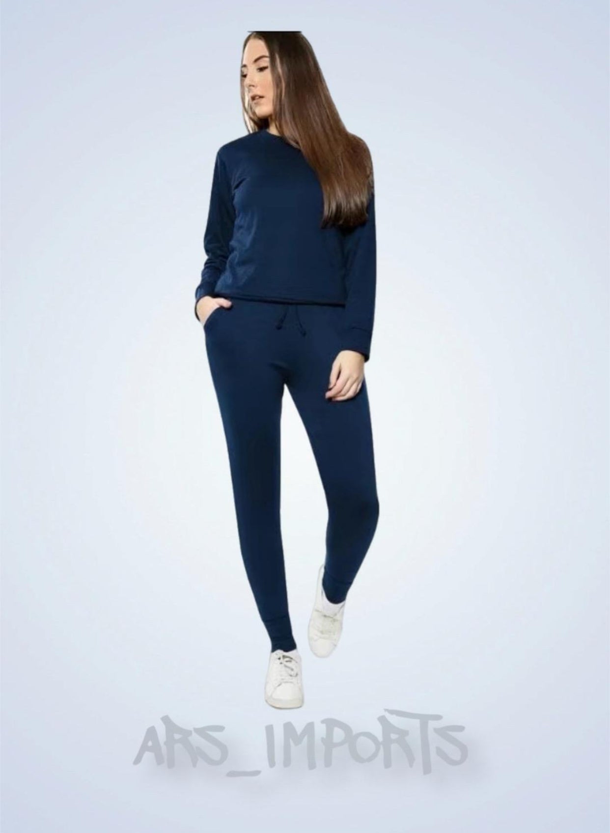 Womens Ladies Long Sleeve Plain Lounge Wear Set Casual Comfy Two Piece Tracksuit Womenswear