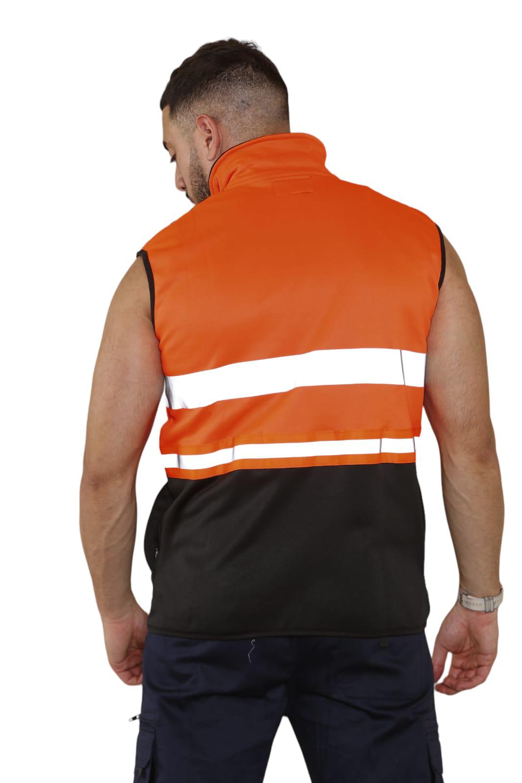 Hi Vis Viz Body Warmer Visibility Fleece Polyester Waterproof Gilet Waistcoat