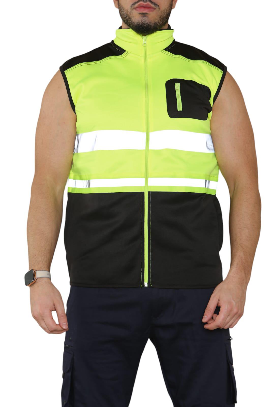 Hi Vis Viz Body Warmer Visibility Fleece Polyester Waterproof Gilet Waistcoat