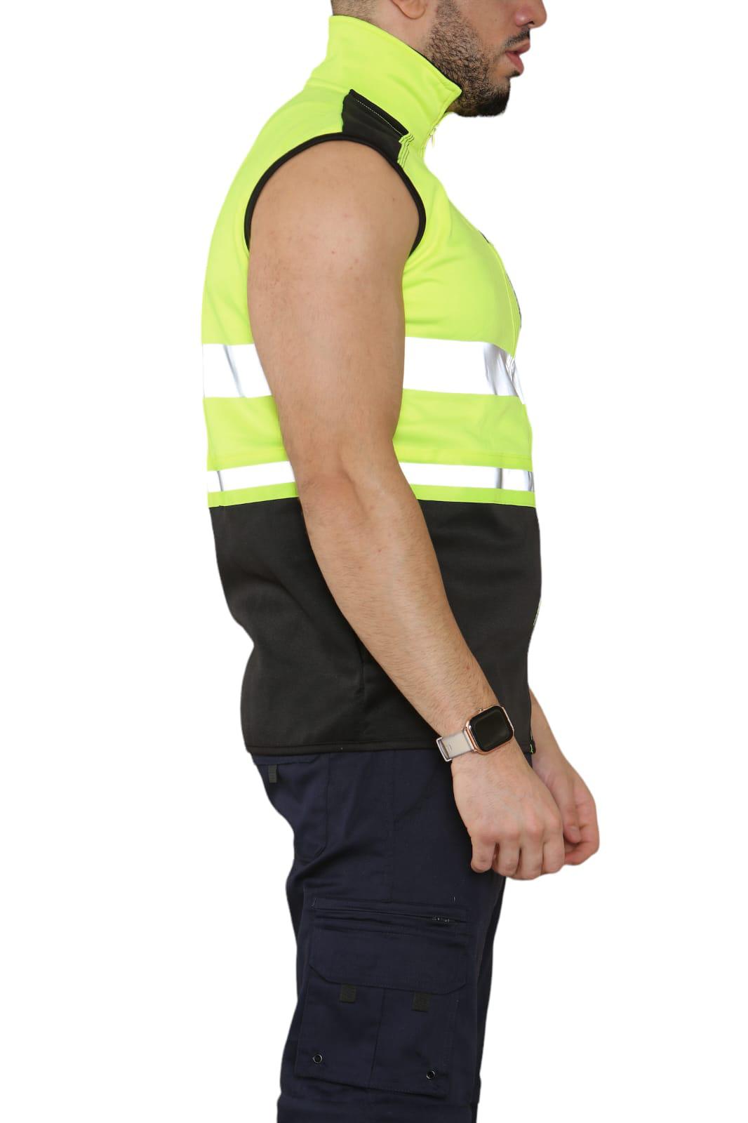 Hi Vis Viz Body Warmer Visibility Fleece Polyester Waterproof Gilet Waistcoat