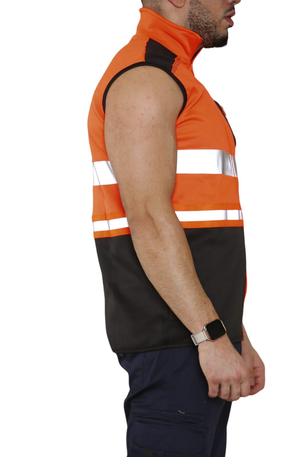 Hi Vis Viz Body Warmer Visibility Fleece Polyester Waterproof Gilet Waistcoat