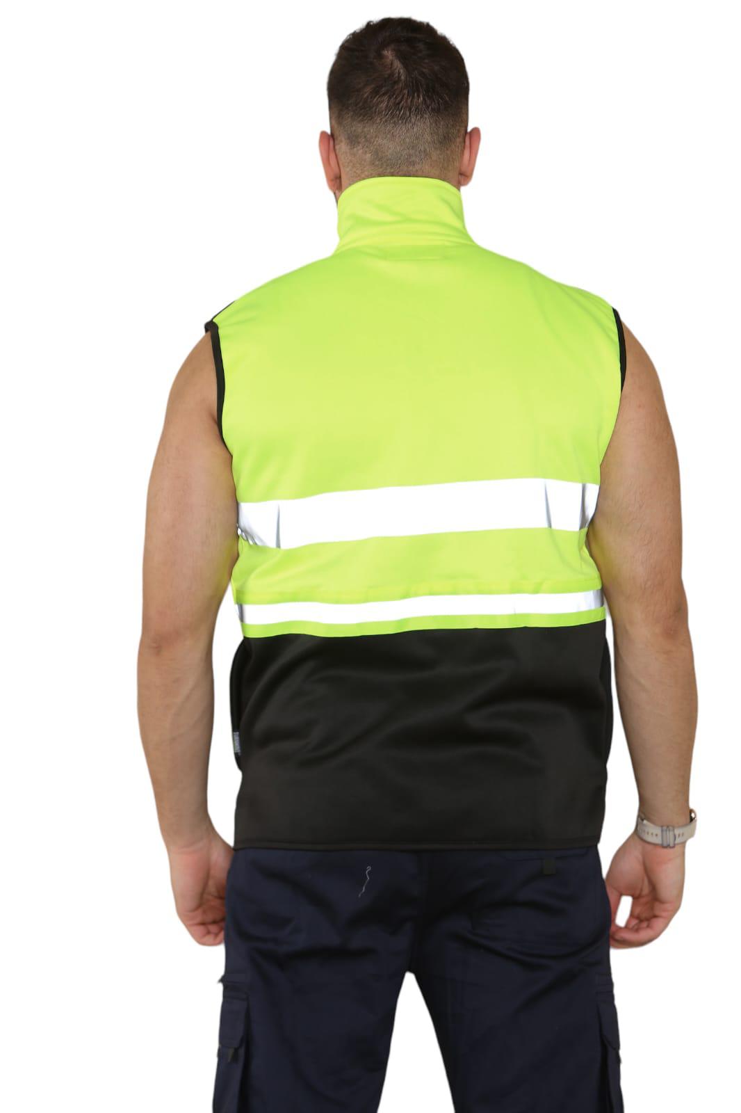 Hi Vis Viz Body Warmer Visibility Fleece Polyester Waterproof Gilet Waistcoat