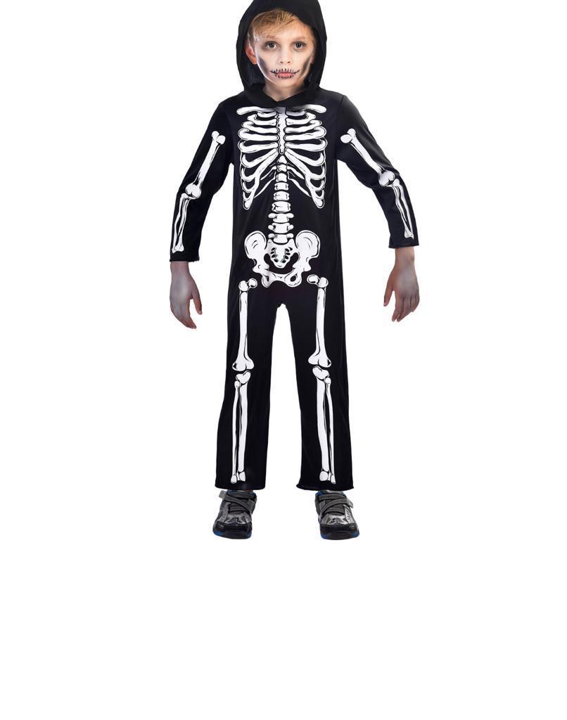 New children’s Kids Boys Scary Bones Skeleton Halloween Fancy Dress Costume