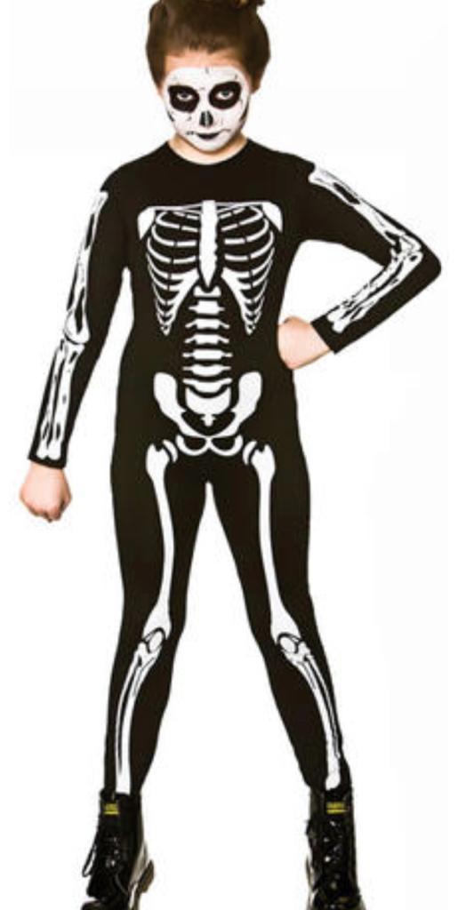 New children’s Kids Boys Scary Bones Skeleton Halloween Fancy Dress Costume