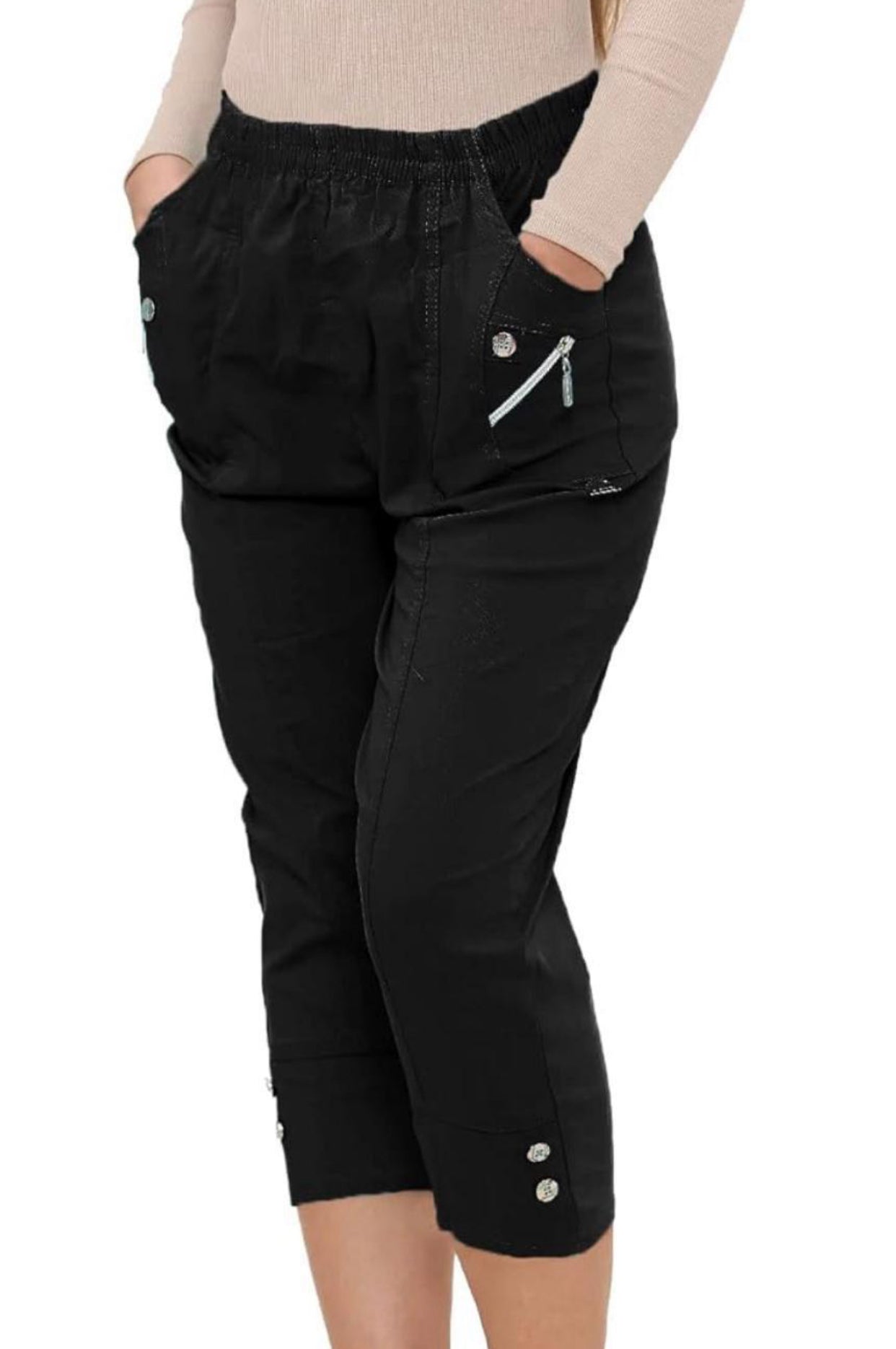 Summer Trousers Quarter Length Trousers Ladies Cherry Berry Plain